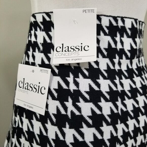 Nwt Classic Concepts Black White Circle Skirt Sz PM Womens Stretch Knit Pull-On - Picture 5 of 8